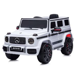 AUTO ELETTRICA MERCEDES G63 AMG SUV BIANCO CON SEDILI IN PELLE