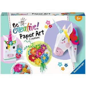 BE CREATIVE PAPER ART MIDI XL FIORI E UNICORNO