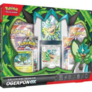 CARTE POKEMON - PREMIUM  OGERPON COLLECTION TRE CARTE OLOGRAFICHE E SEI BUSTE ESP NOV 24