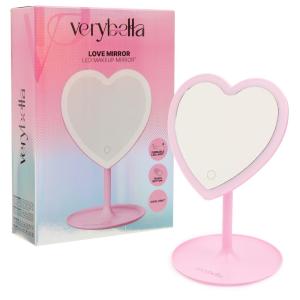 VERY BELLA SPECCHIO LOVE CUORE ROSA CON LUCI LED 28,5X18CM