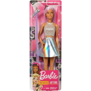 BARBIE CARRIERA  POP STAR CON TOP ARGENTATO E GONNA IRRIDESCENTE,