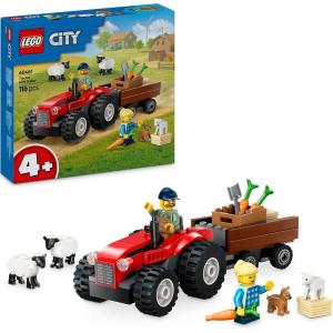 LEGO CITY GREAT VEHICLES TRATTORE AGRICOLO ROSSO CON RIMORCHIO E PECORE