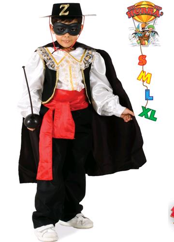 COSTUME CAVALIERE MASCHERATO MIS. M ZORRO 8-9 ANNI