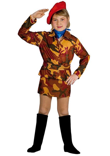 COSTUME VESTITO ABITO TRAVESTIMENTO CARNEVALE BAMBINA SOLDATESSA 50666  (anni 04)