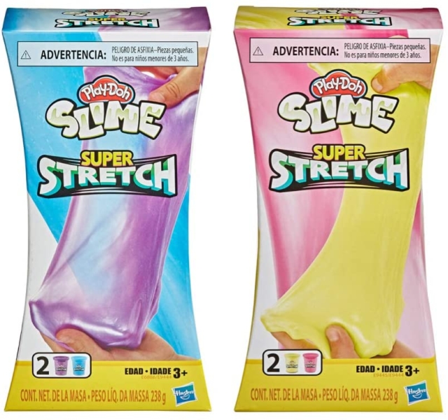 Play-Doh Slime Super Stretch, Confezione da 12 vasetti, per