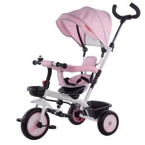 GIO' BABY - TRICICLO 3 IN 1 ROSA FRONTE MAMMA