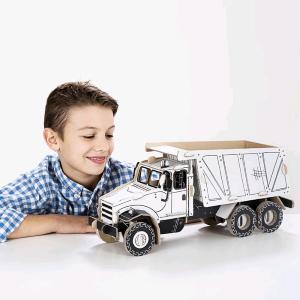 TO DO SAND TRUCK CAMION SABBIA IN CARTONE ECOLOGICO DA COSTRUIRE 50 x 18 x 23 cm