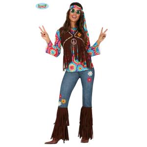 COSTUME HIPPIE FIGLIA DEI FIORI TAGLIA M 38-40