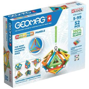 GEOMAG SUPERCOLOR PANELS RECYCLED 52 PZ COSTRUZIONI MAGNETICHE LINEA GEEN PLASTICA RICICLATA 100%