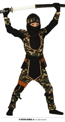 COSTUME COMMANDO NINJA BAMBINO TAGLIA 5-6 ANNI