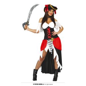 COSTUME BUCANIERA PIRATA PIRATESSA CORSARA ADULTO TAGLIA M