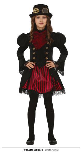 COSTUME GOTICA STEAMPUNK BAMBINA TAGLIA 10-12 ANNI